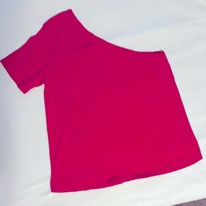 BiBi Pink One Shoulder Top - M